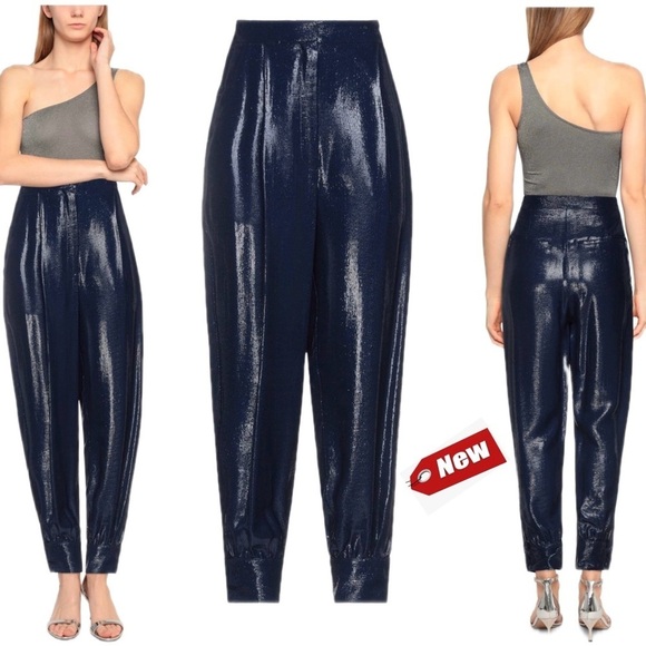 Simona Corsellini Pants - Simona Corsellini high-waisted trousers midnight blue Sz US 8/44 NWT